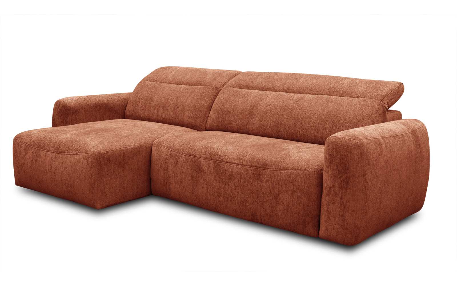 Canapé d'angle 4 places NERO, tissu orange