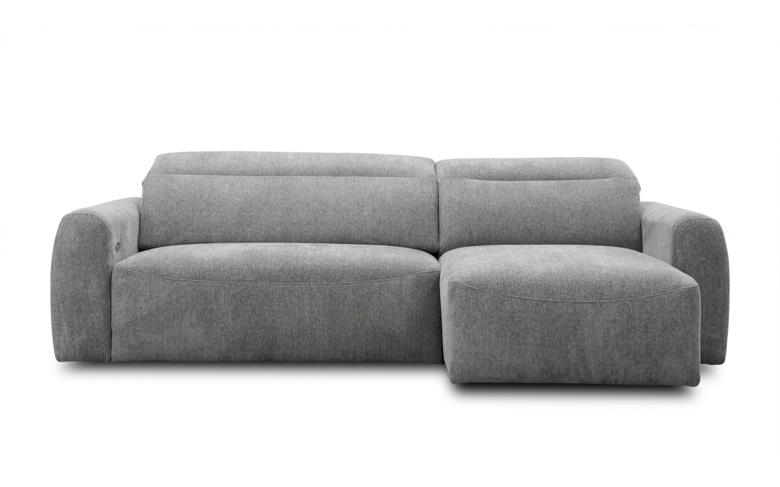 Canapé d'angle 4 places NERO, tissu gris