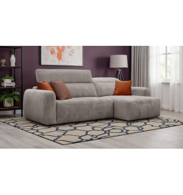 Canapé d'angle 4 places NERO, tissu beige