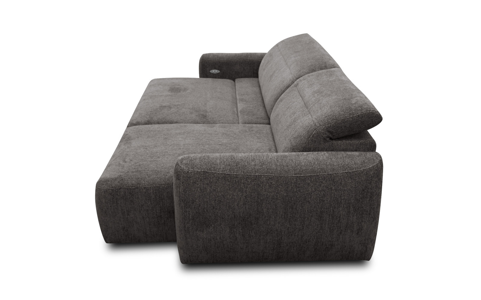 Canapé d'angle 4 places NERO, tissu gris foncé