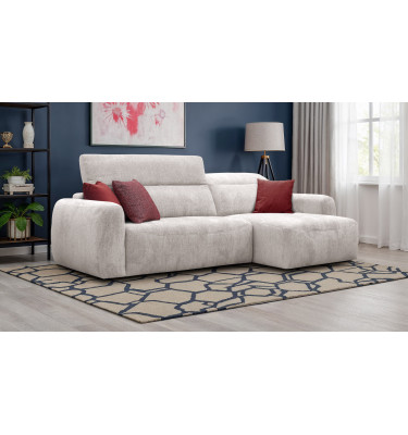 Canapé d'angle 4 places NERO, tissu ecru