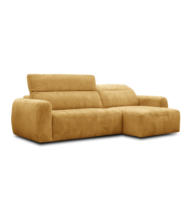 Canapé d'angle 4 places NERO, tissu jaune