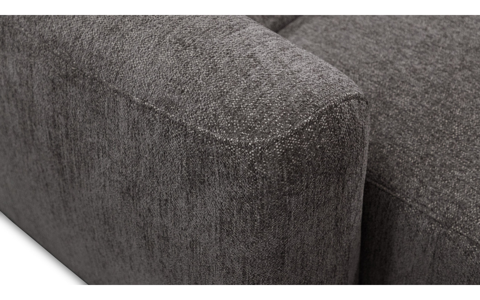 Canapé d'angle 4 places NERO, tissu gris foncé