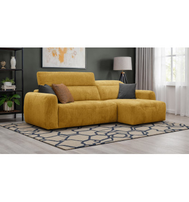 Canapé d'angle 4 places NERO, tissu jaune