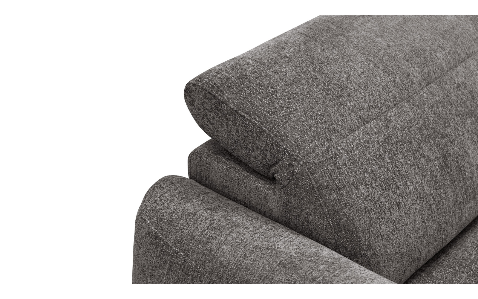 Canapé d'angle 4 places NERO, tissu gris foncé