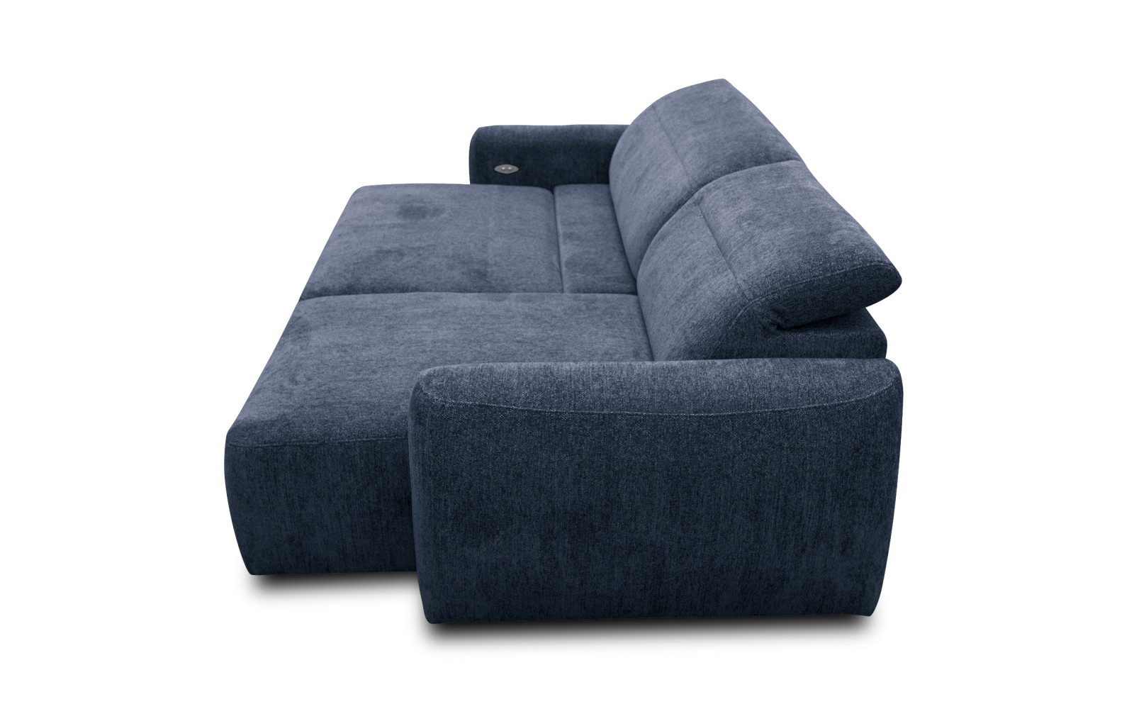 Canapé d'angle 4 places NERO, tissu bleu marine