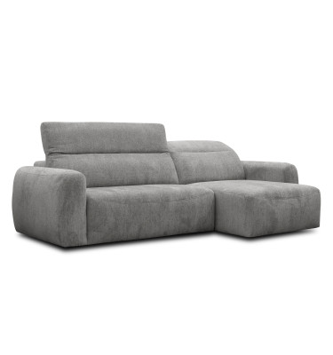 Canapé d'angle 4 places NERO, tissu gris