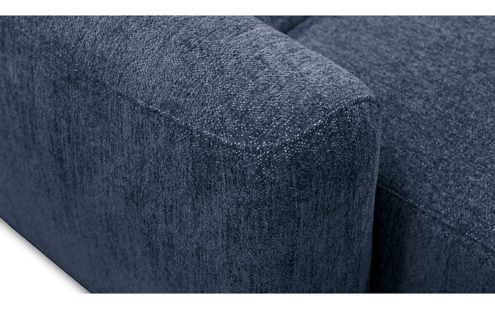 Canapé d'angle 4 places NERO, tissu bleu marine