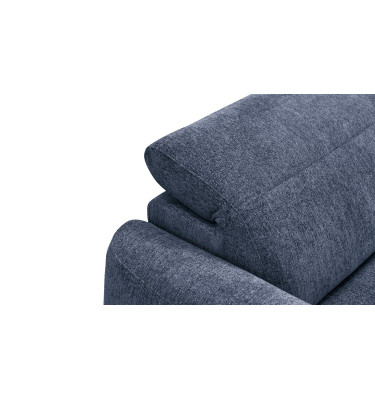 Canapé d'angle 4 places NERO, tissu bleu marine