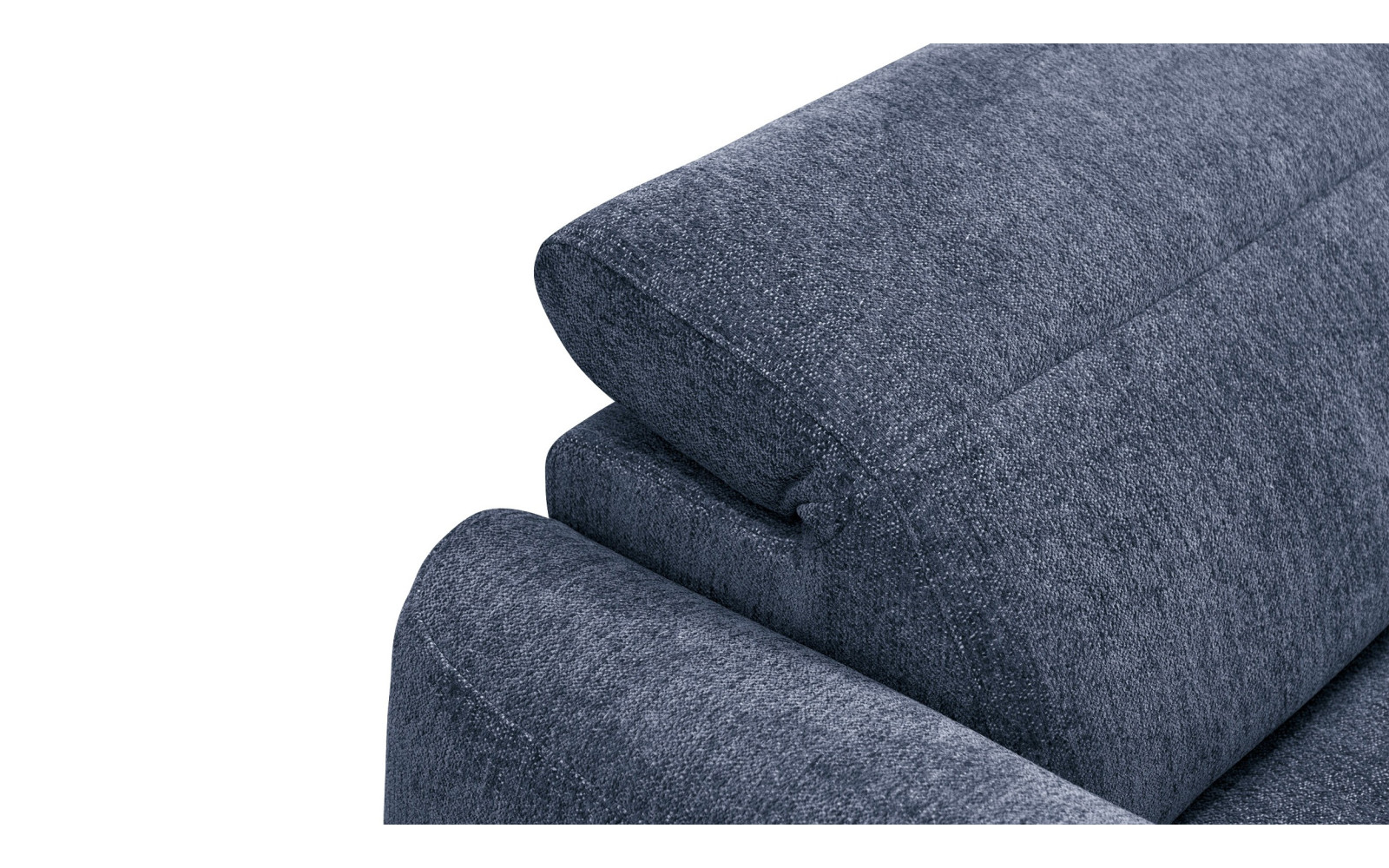 Canapé d'angle 4 places NERO, tissu bleu marine