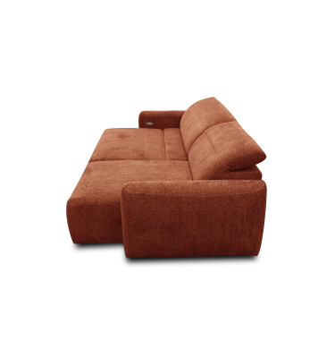 Canapé d'angle 4 places NERO, tissu orange