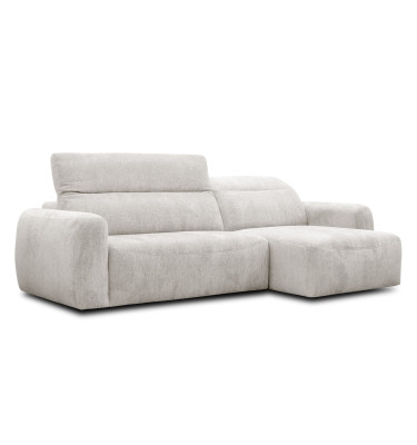 Canapé d'angle 4 places NERO, tissu ecru