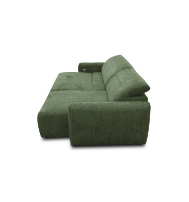 Canapé d'angle 4 places NERO, tissu vert