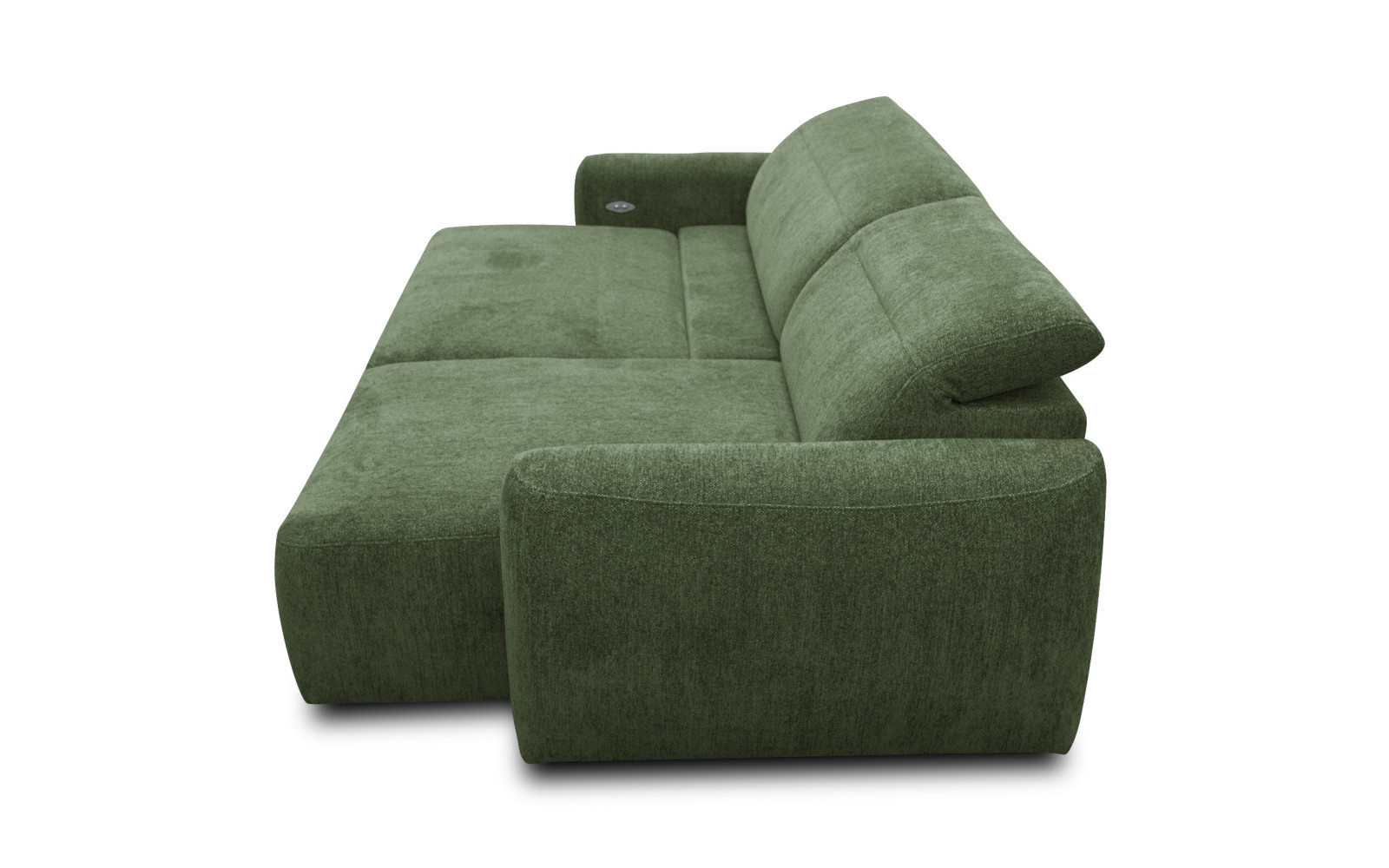 Canapé d'angle 4 places NERO, tissu vert