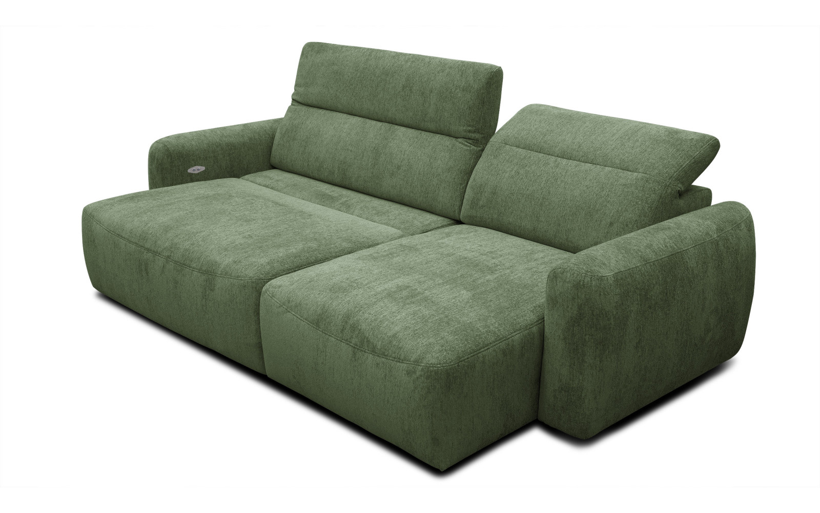 Canapé d'angle 4 places NERO, tissu vert