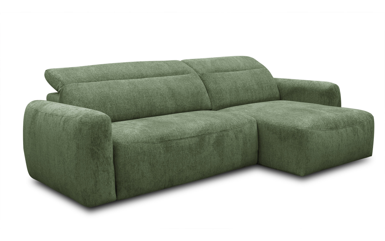 Canapé d'angle 4 places NERO, tissu vert