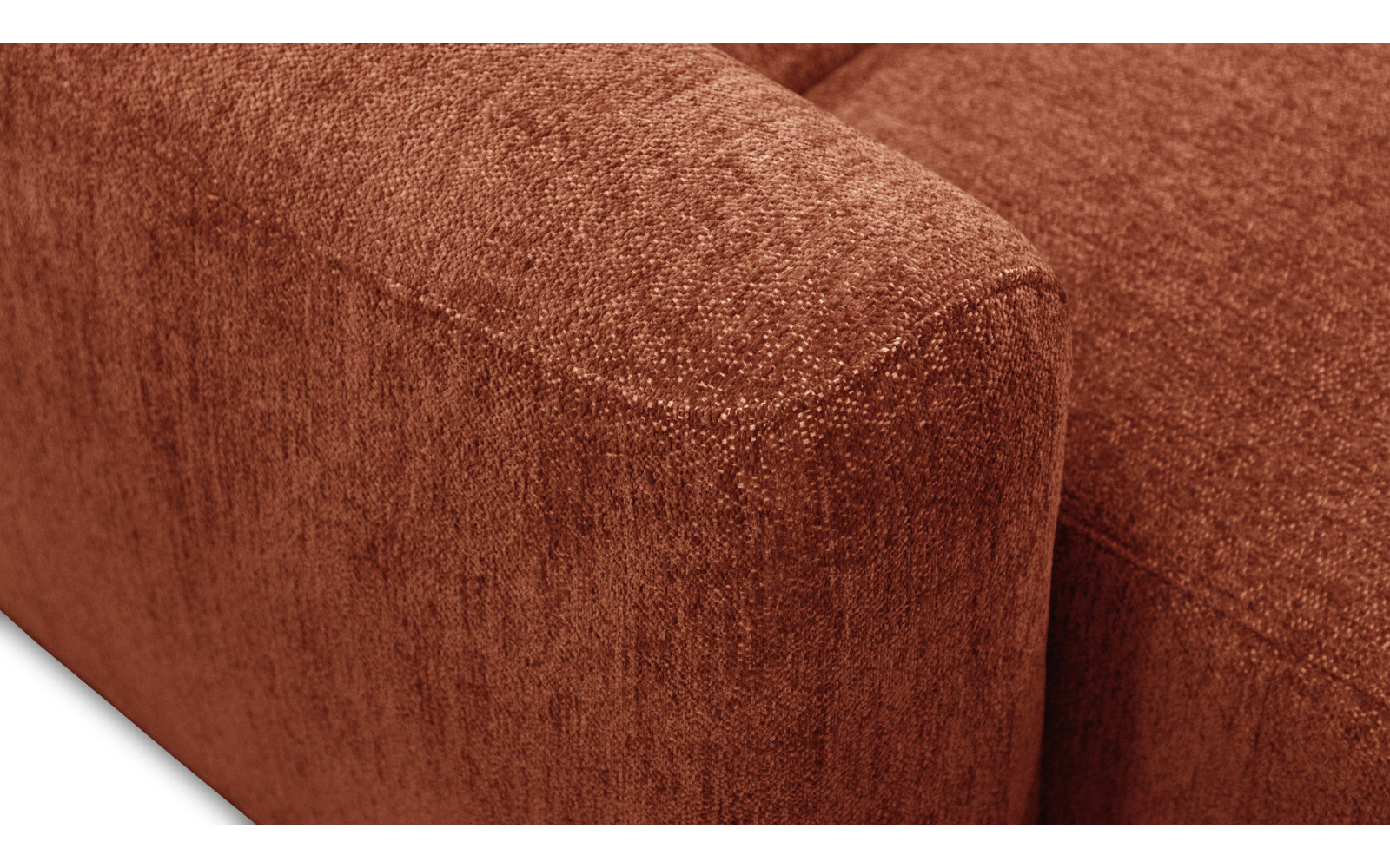 Canapé d'angle 4 places NERO, tissu orange