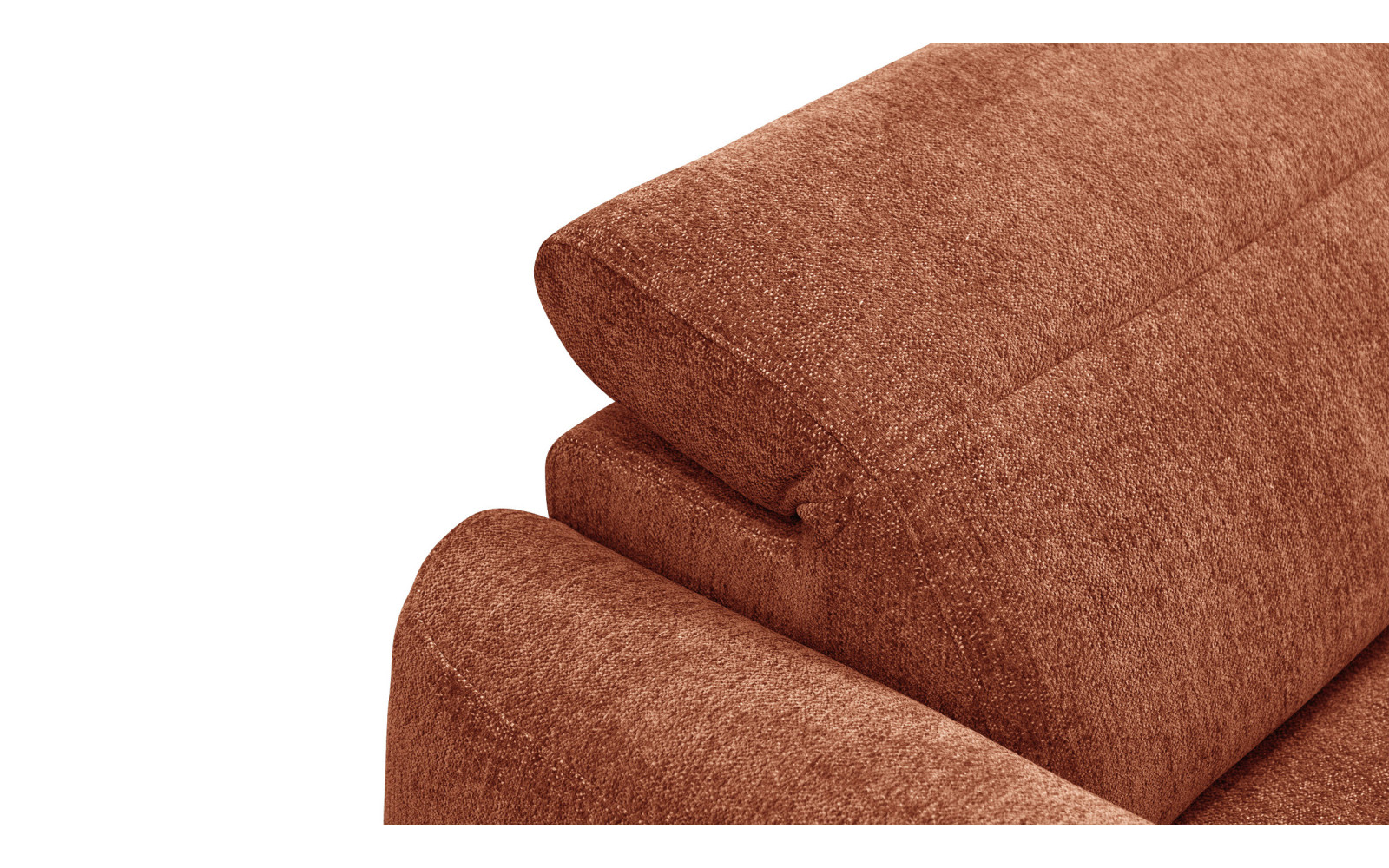 Canapé d'angle 4 places NERO, tissu orange