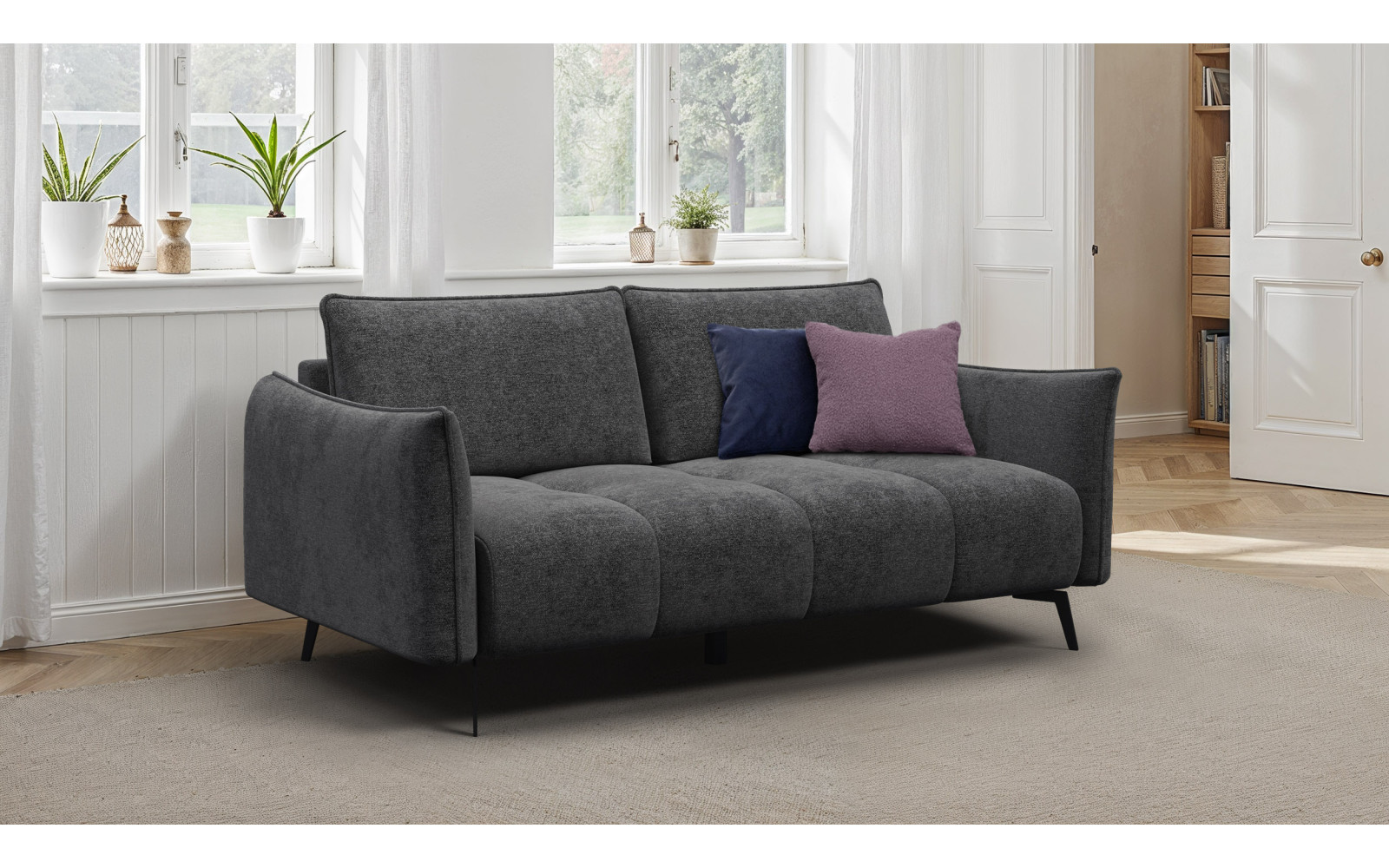 Canapé 2,5 places AERA, gris foncé