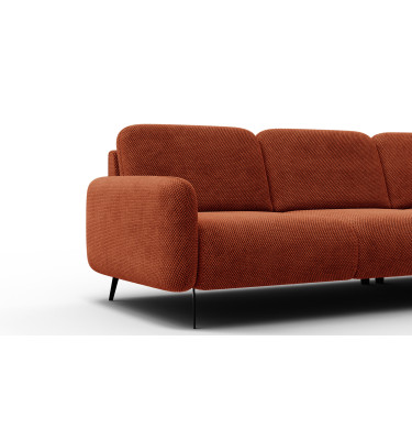 Canapé d’angle 4 places droit FEBE, orange foncé