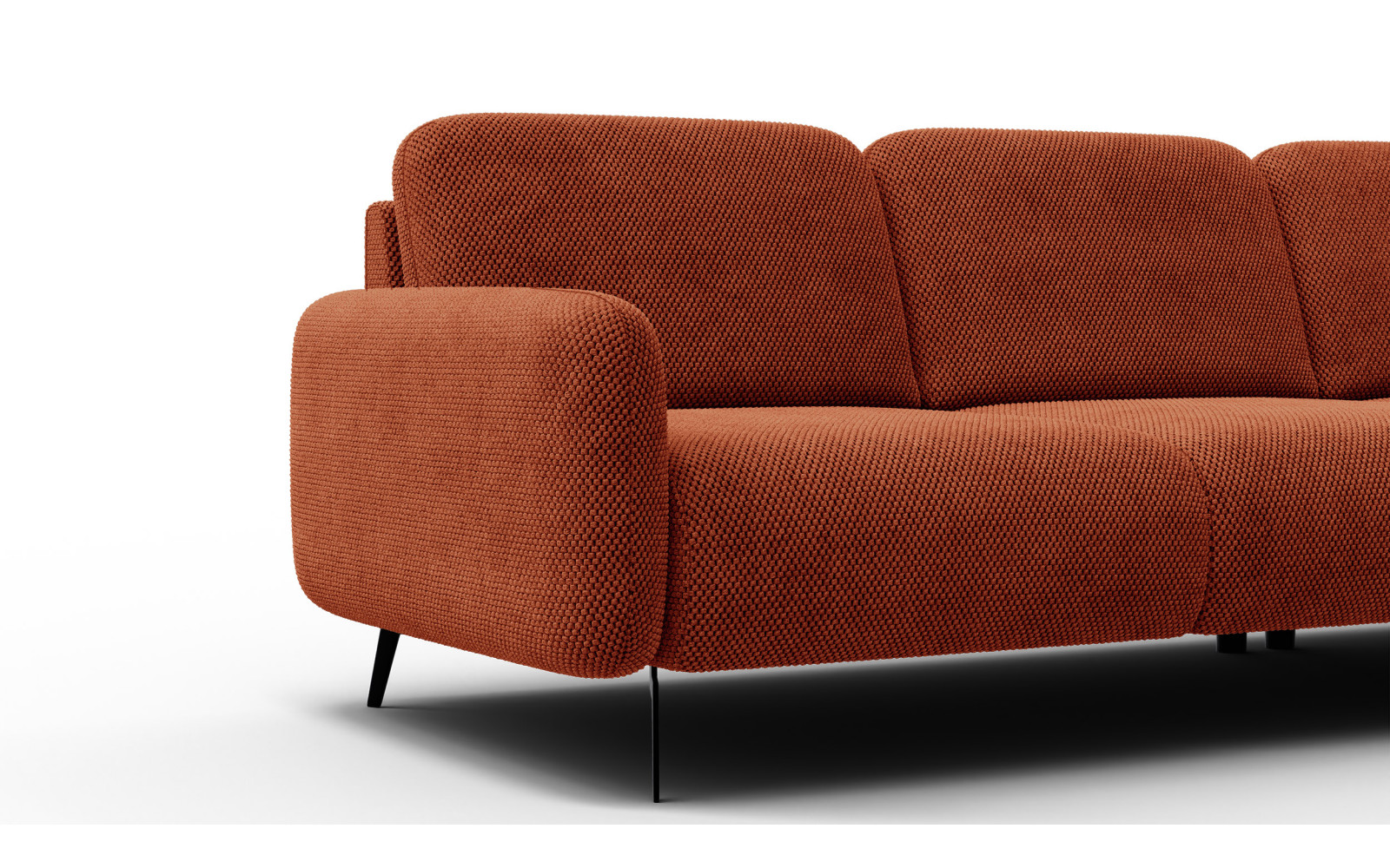 Canapé d’angle 4 places droit FEBE, orange foncé