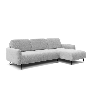 Canapé d’angle 4 places droit FEBE, gris clair