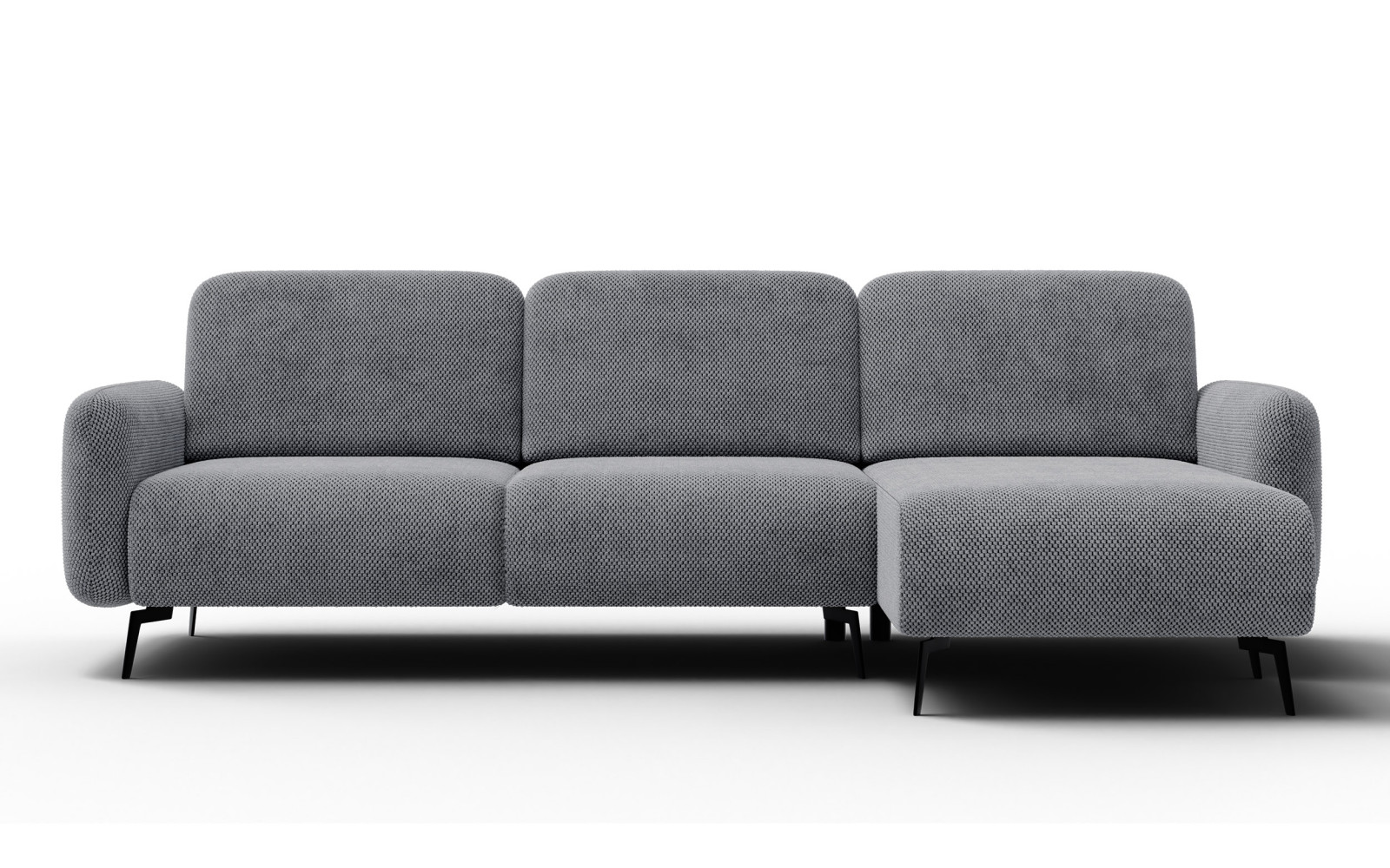 Canapé d'angle 4 places droit FEBE, gris