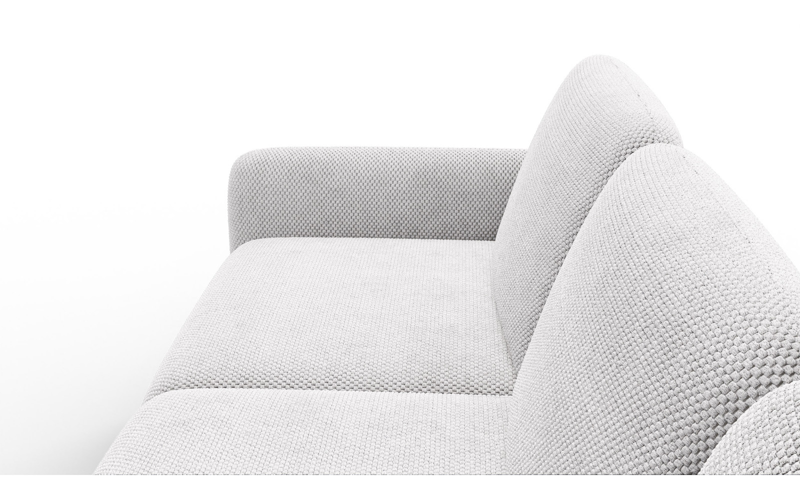 Canapé d’angle 4 places droit FEBE, crème