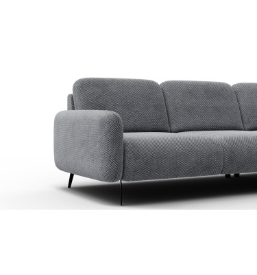 Canapé d'angle 4 places droit FEBE, gris