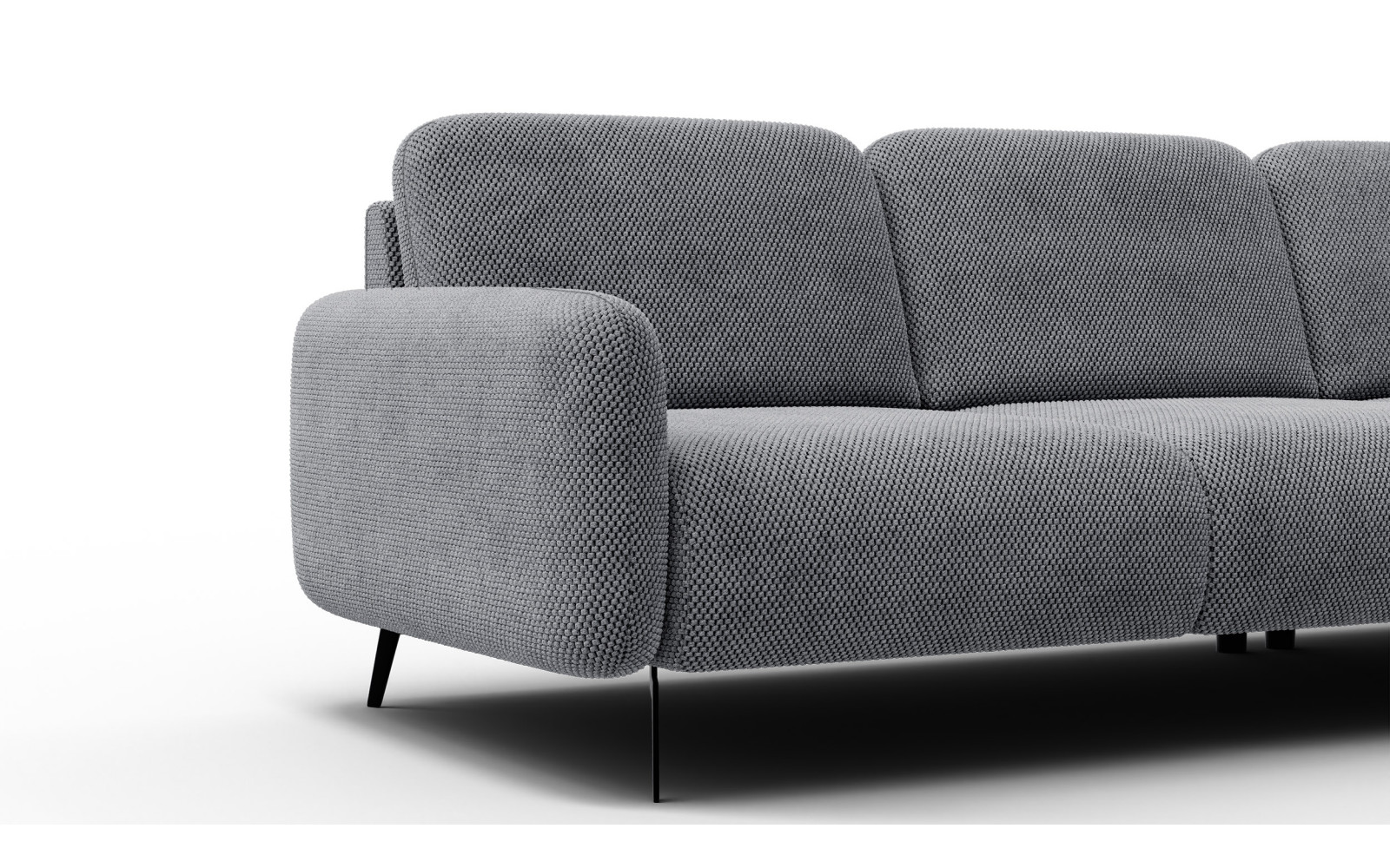 Canapé d'angle 4 places droit FEBE, gris