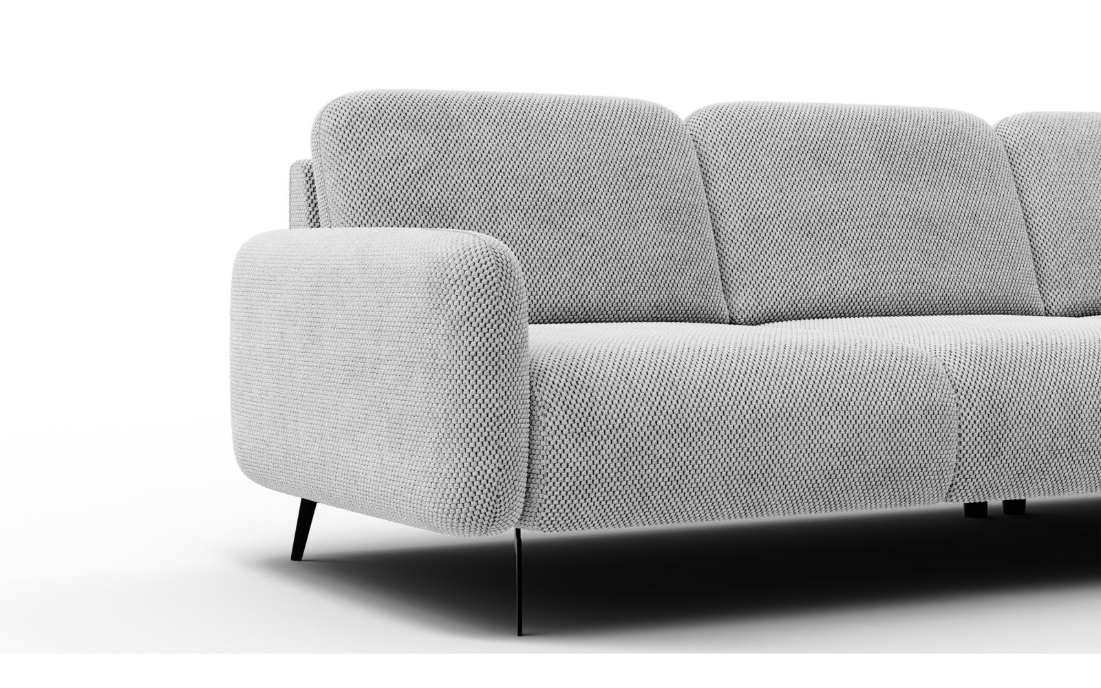 Canapé d’angle 4 places droit FEBE, gris clair