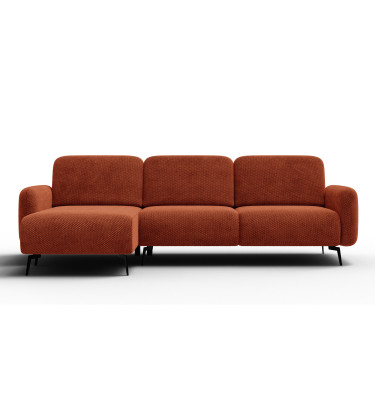 Canapé d’angle 4 places gauche FEBE, orange foncé