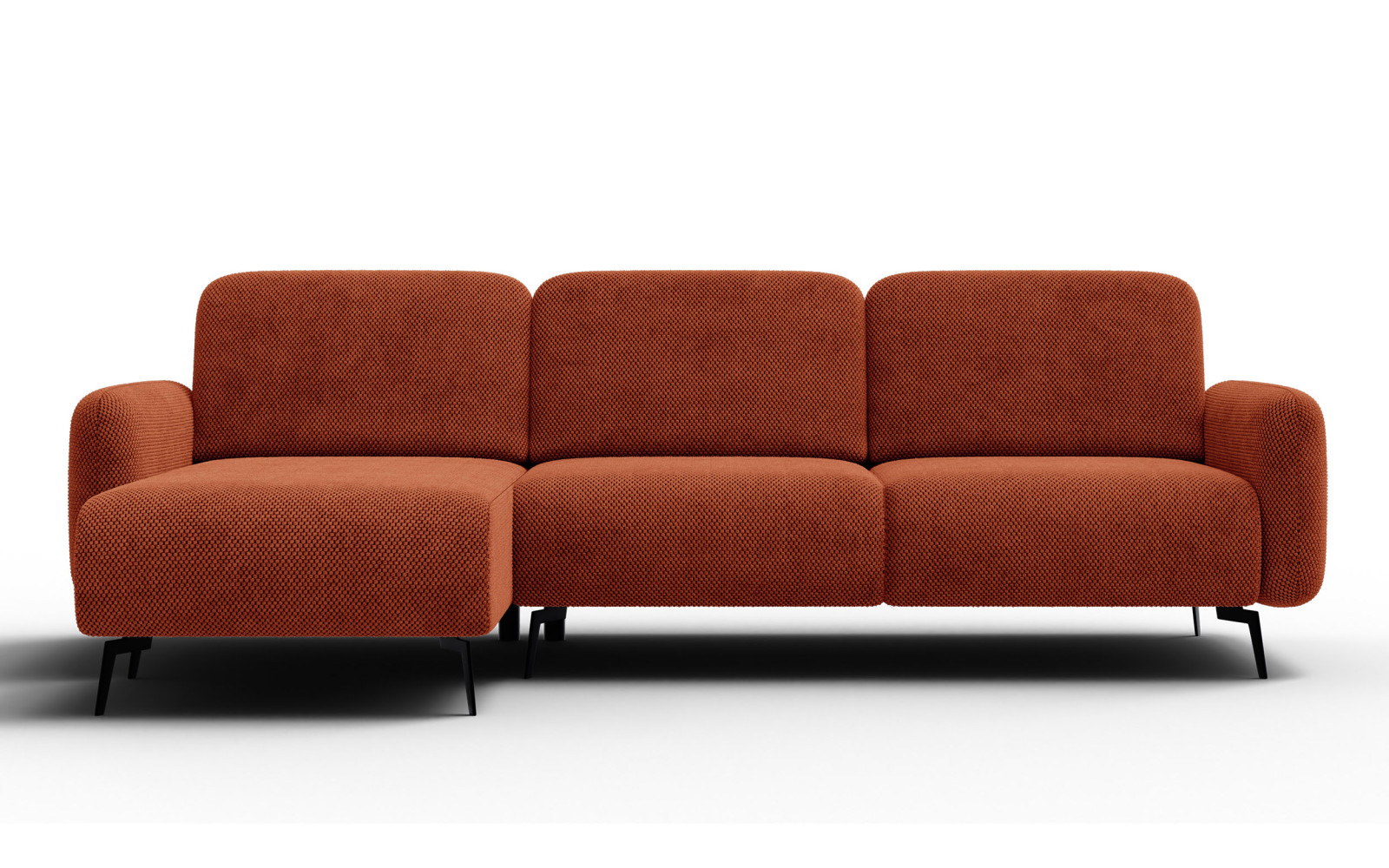 Canapé d’angle 4 places gauche FEBE, orange foncé