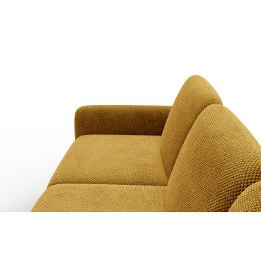 Canapé d’angle 4 places droit FEBE, jaune foncé