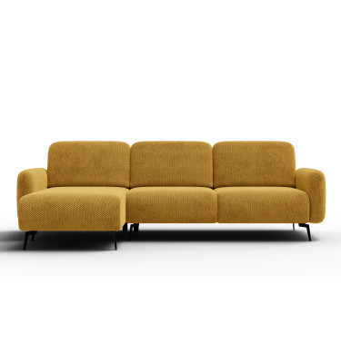Canapé d’angle 4 places gauche FEBE, jaune foncé