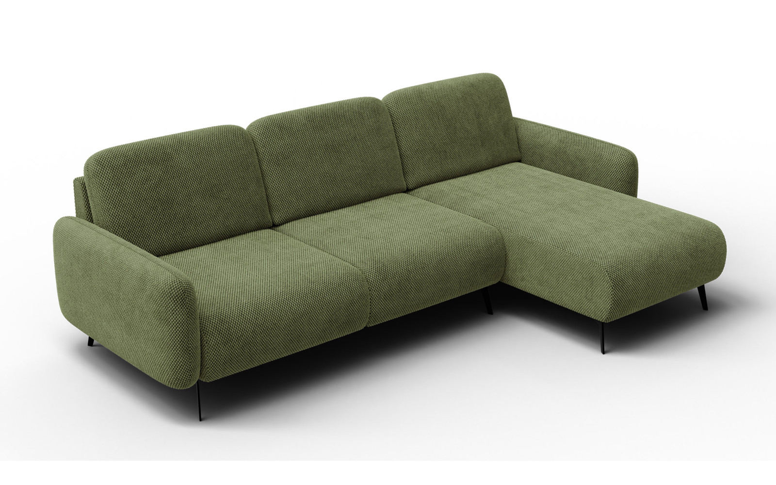 Canapé d’angle 4 places droit FEBE, olive