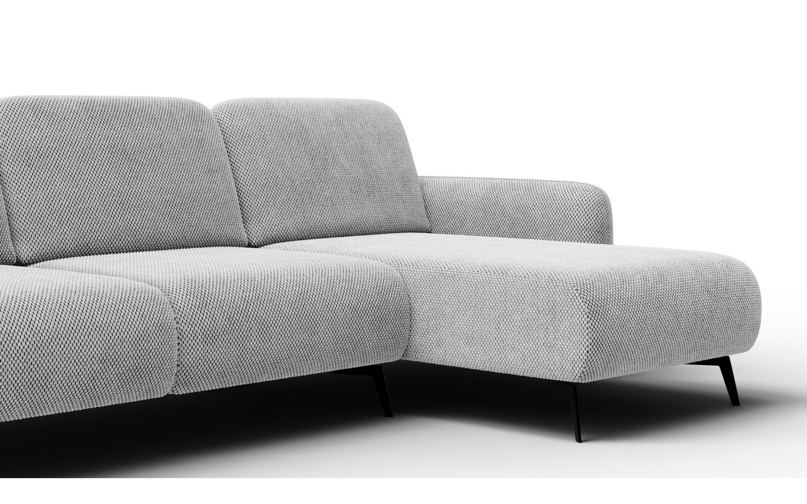 Canapé d’angle 4 places droit FEBE, gris clair