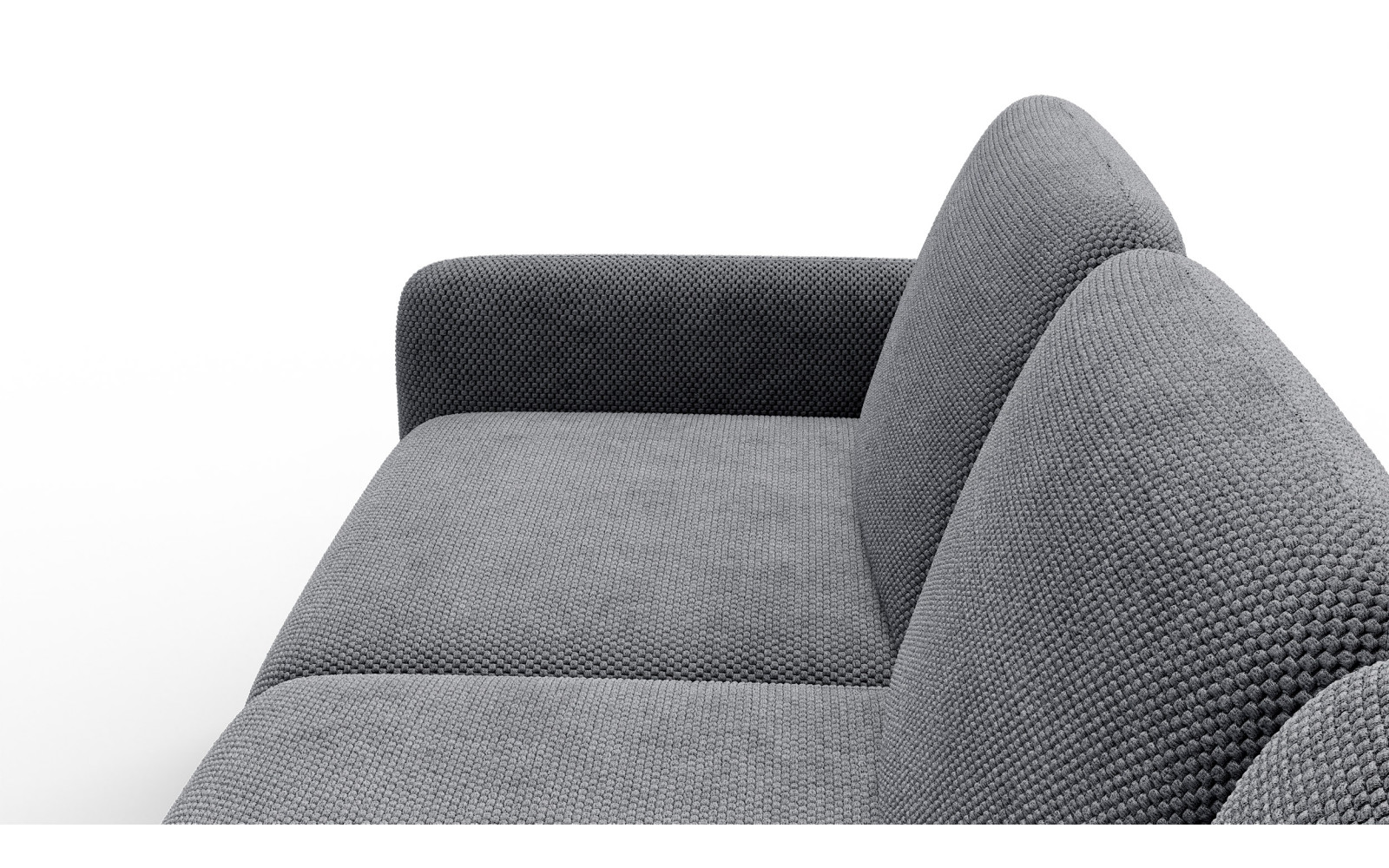 Canapé d'angle 4 places droit FEBE, gris