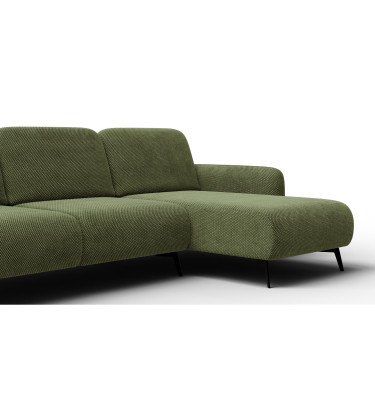 Canapé d’angle 4 places droit FEBE, olive