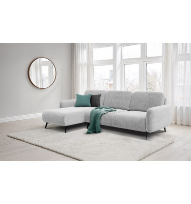 Canapé d’angle 4 places gauche FEBE, gris clair