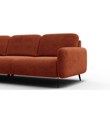 Canapé d’angle 4 places gauche FEBE, orange foncé