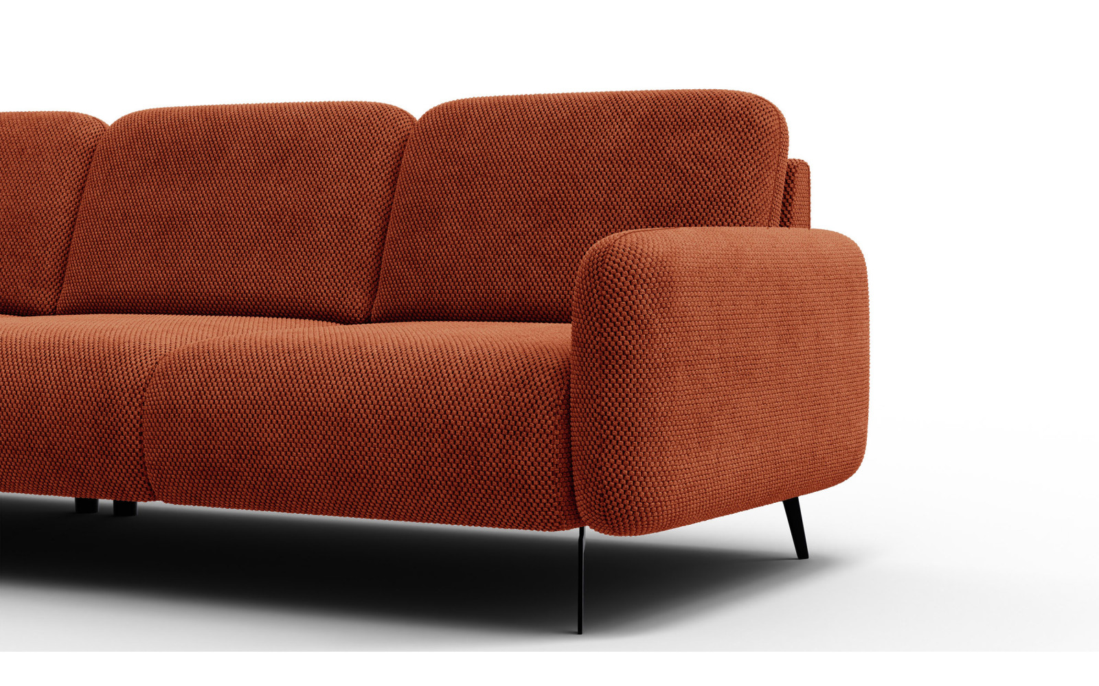 Canapé d’angle 4 places gauche FEBE, orange foncé