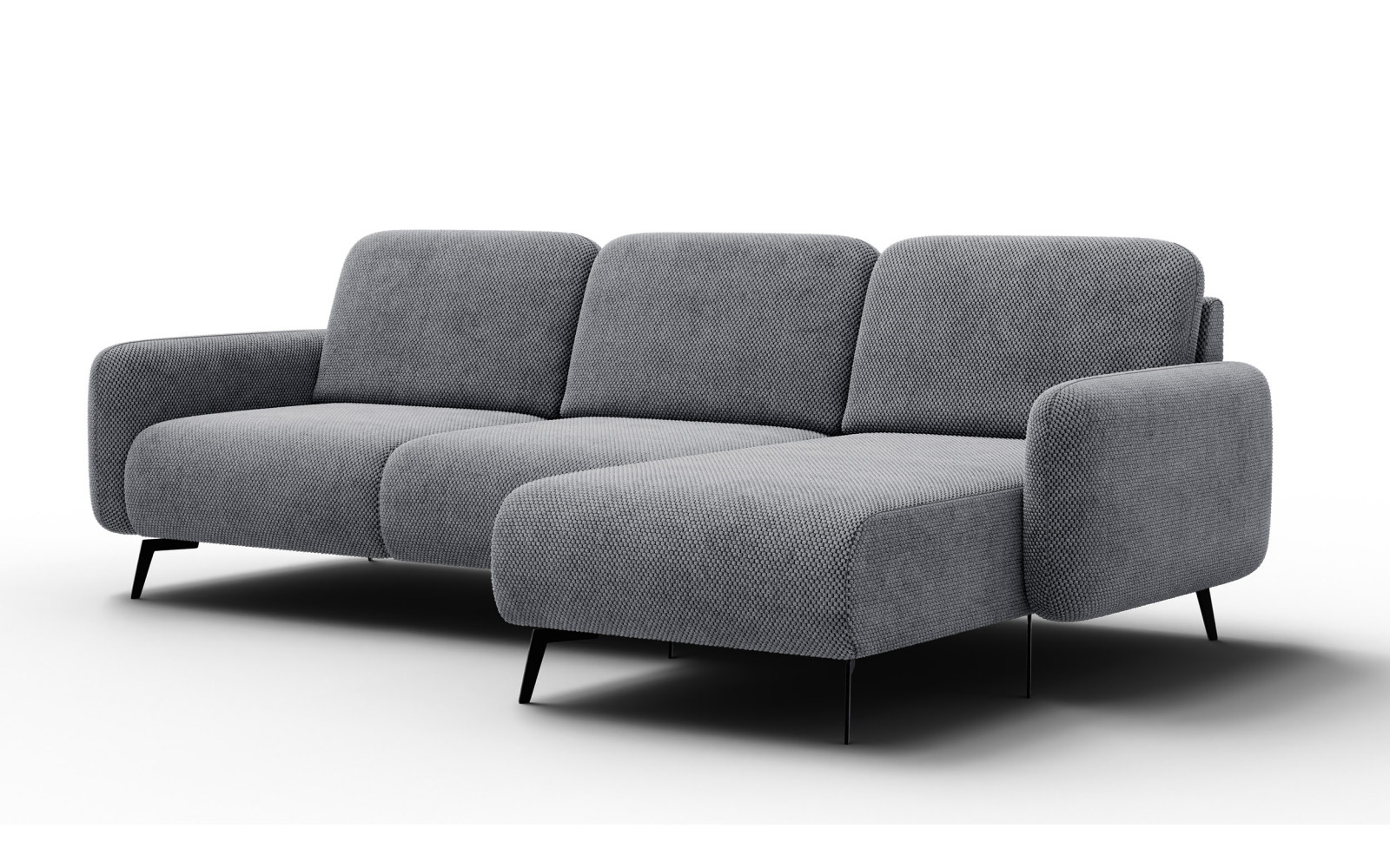 Canapé d'angle 4 places droit FEBE, gris