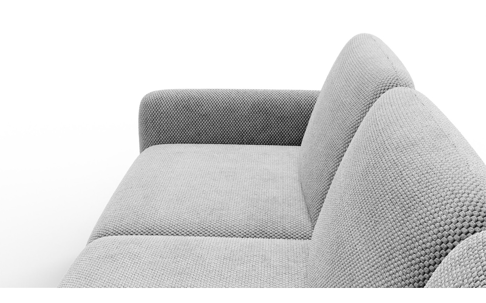 Canapé d’angle 4 places droit FEBE, gris clair