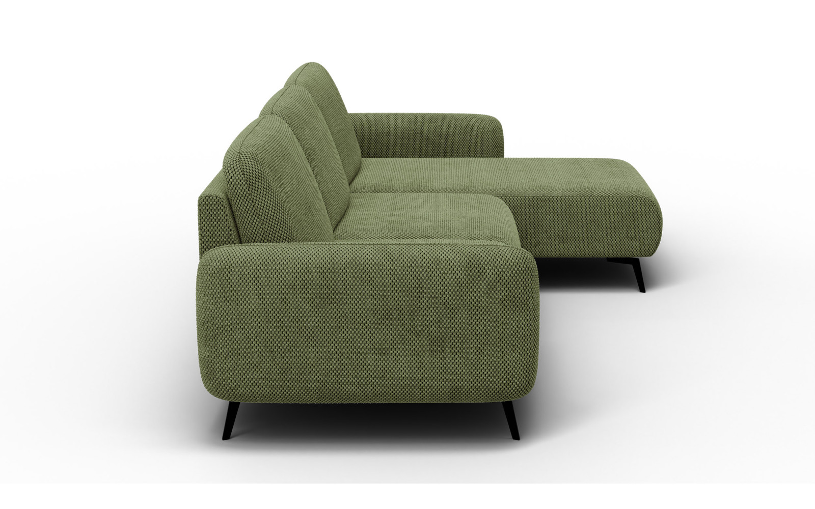 Canapé d’angle 4 places droit FEBE, olive