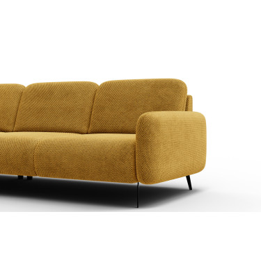 Canapé d’angle 4 places gauche FEBE, jaune foncé
