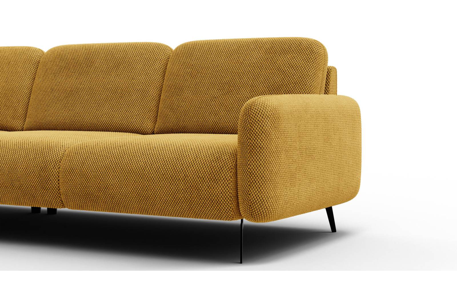 Canapé d’angle 4 places gauche FEBE, jaune foncé