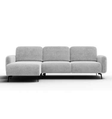 Canapé d’angle 4 places gauche FEBE, gris clair