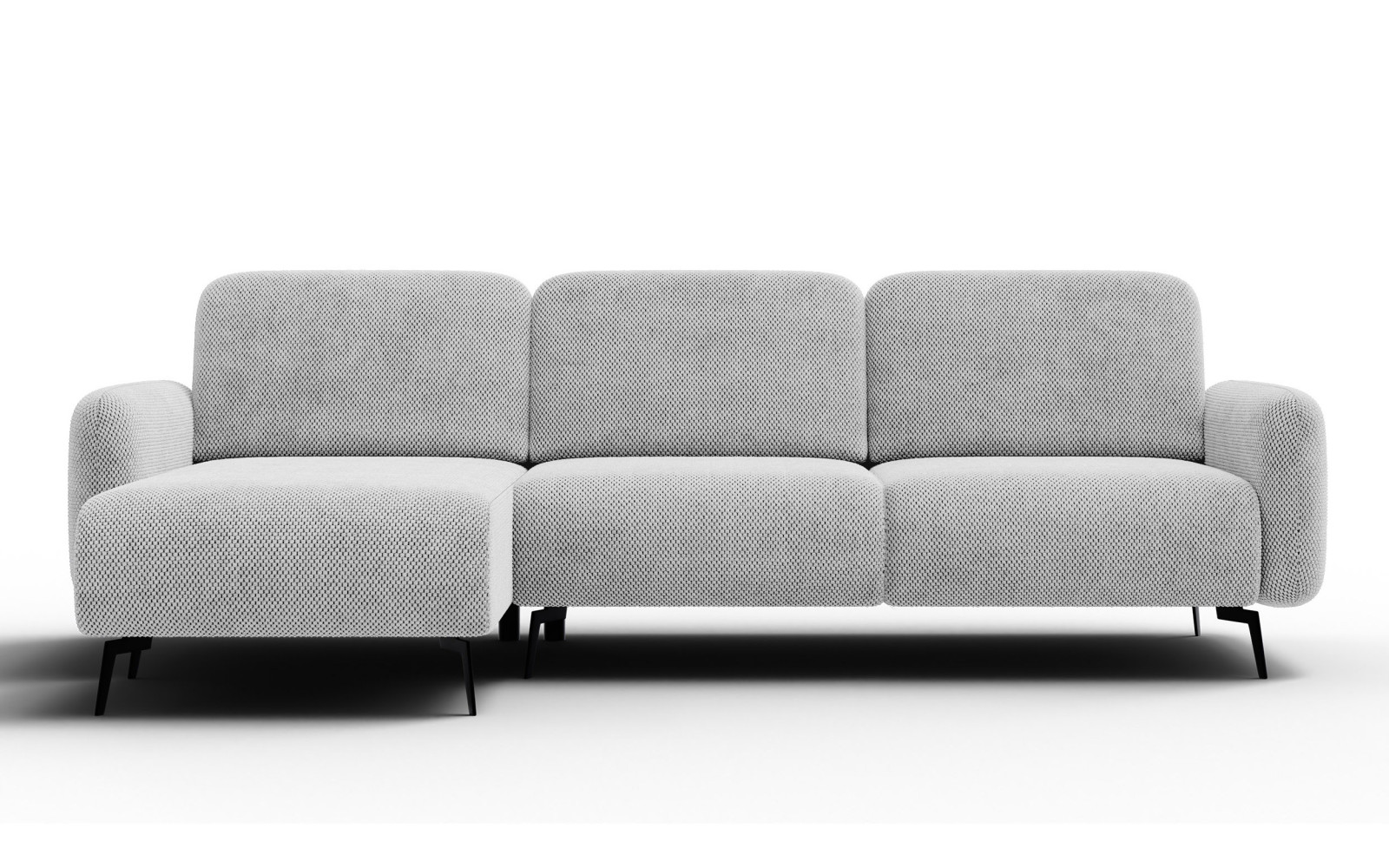 Canapé d’angle 4 places gauche FEBE, gris clair