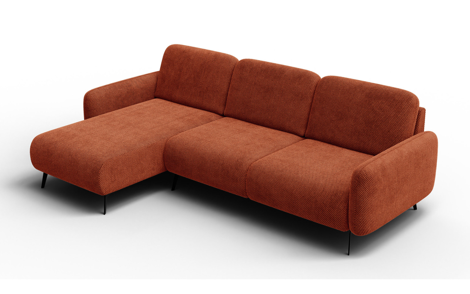 Canapé d’angle 4 places gauche FEBE, orange foncé